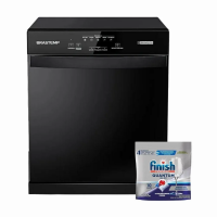Lava-Louças Brastemp 8 Serviços Preto BLF08AE 220V + Detergente Finish 220V na WebContinental