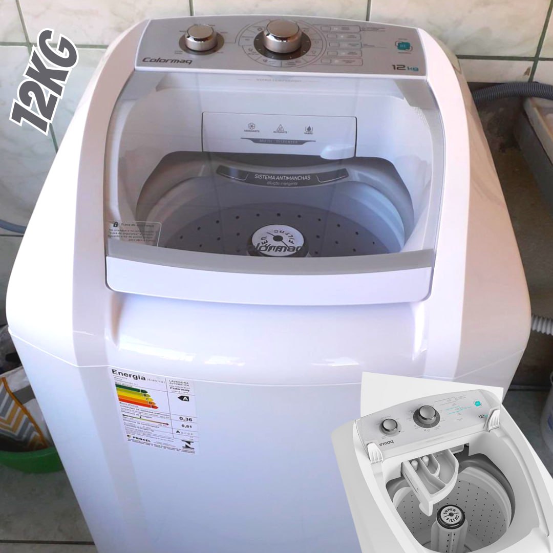 Lavadora de Roupas Automatica Colormaq 12kg – LCA12 Turbo Lavagem Branco na Amazon