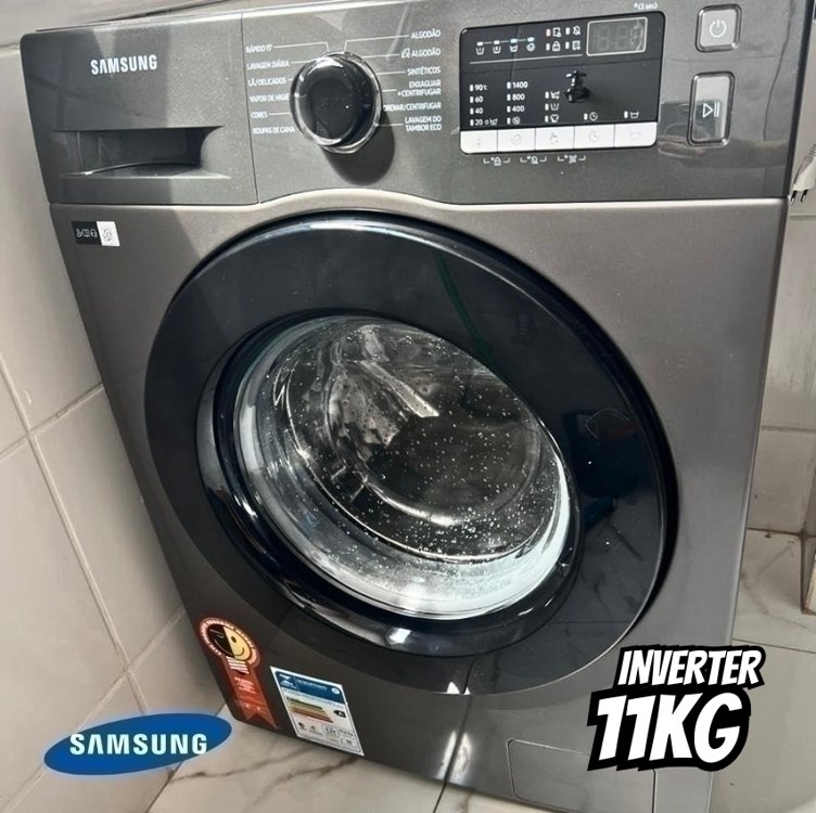 Lavadora de Roupas Digital Inverter Samsung  WW11T Inox 11kg na Casas Bahia
