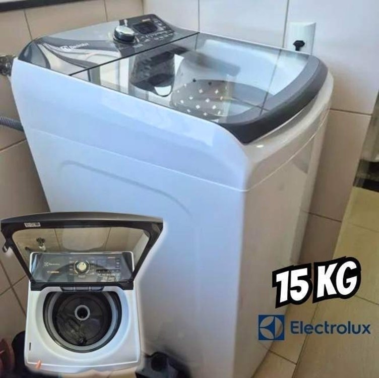 Lavadora de Roupas Electrolux 15kg Cesto Inox 11 Programas de Lavagem Branco Premium Care LEC15 na Aliexpress