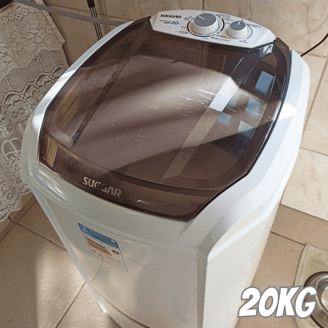 Lavadora de Roupas Suggar 20kg 6 Programas de Lavagem Branca Lavamax Eco LE2001BR na Amazon