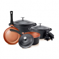 LE COOK Jogo De Panelas Antiaderente Cerâmica Preto 4 Peças na Amazon