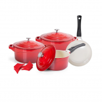 LE COOK Jogo De Panelas Premier Cerâmica Antiaderente Vermelha 4 Peças na Amazon