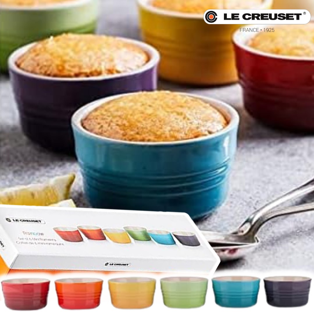Le Creuset Set 6 Mini Ramekins 100 ml Cerâmica Gift Collection na Amazon
