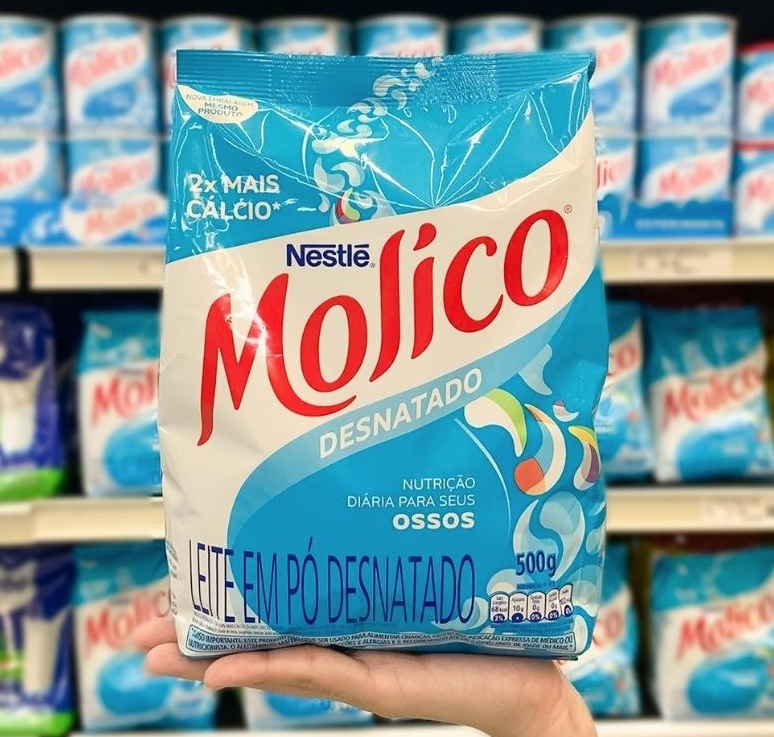 Leite em Pó, Desnatado, Total Cálcio, Molico, 500g na Amazon