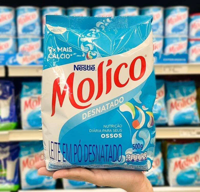 Leite em Pó, Desnatado, Total Cálcio, Molico, 500g na Amazon