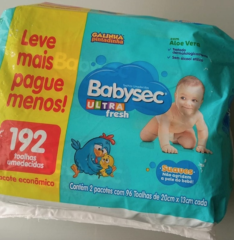 Lenço Umedecido Babysec Galinha Pint Ultrafresh 192 Unidades na Amazon