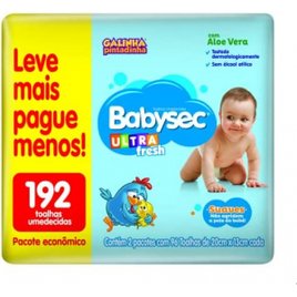 Lenço Umedecido Babysec Galinha Pint Ultrafresh - 192 Unidades na Amazon