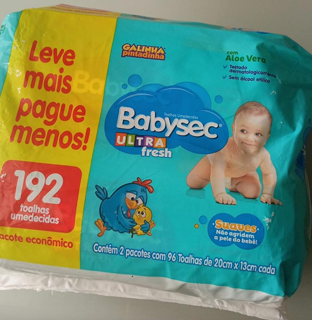 Lenço Umedecido Babysec Galinha Pint Ultrafresh 192 Unids na Amazon