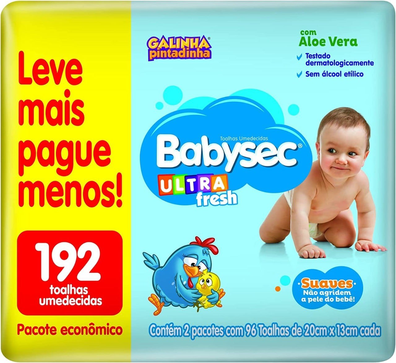 Lenço Umedecido Babysec Galinha Pint Ultrafresh 192 Unids na Amazon