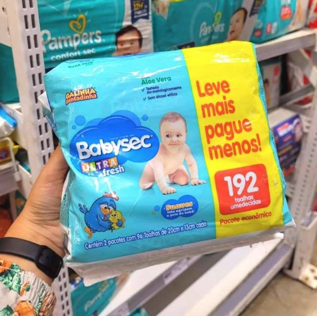 Lenço Umedecido Babysec Galinha Pint Ultrafresh 192 Unids na Amazon