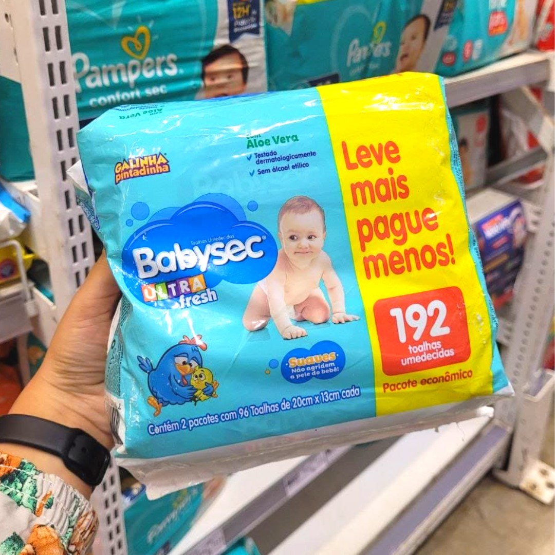 Lenço Umedecido Babysec Galinha Pint Ultrafresh 192 Unids na Amazon