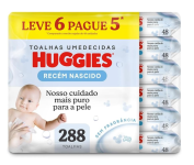 Lenço Umedecido Huggies Pure Care L6P5 – 288 Lenços, Huggies, Amarelo, Pacote de 288 na Amazon