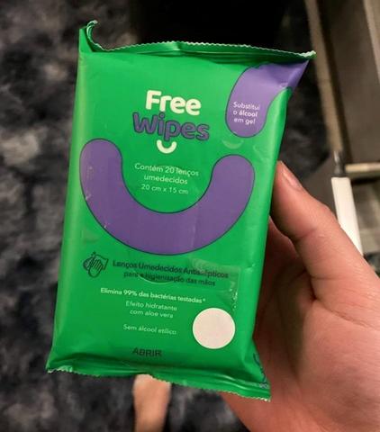 Lenços Umedecidos Antissépticos Free Wipes, Freeco na Amazon