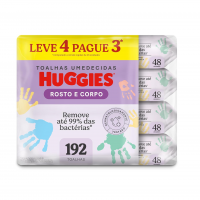 Lenços Umedecidos Huggies One & Done Leve 4 Pague 3 - 192 Unidades, Huggies, Verde, Pacote De 4 na Amazon