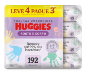 Lenços Umedecidos Huggies One & Done Leve 4 Pague 3 – 192 unidades na Amazon