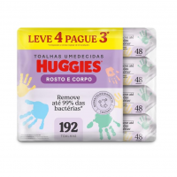 Lenços Umedecidos Huggies Rosto E Corpo Limpeza 4 X 48 Un na Amazon