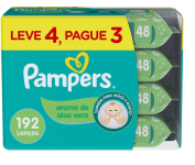 Lenços Umedecidos Pampers Aroma de Aloe Vera 192 Unidades, Pampers na Amazon