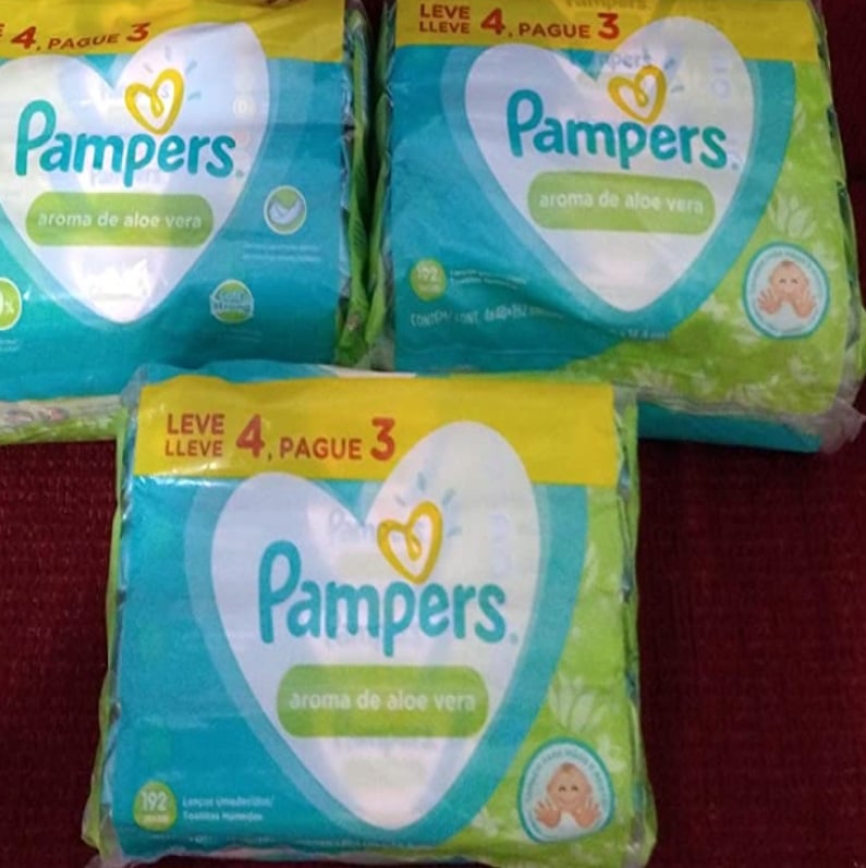 Lenços Umedecidos Pampers Aroma de Aloe Vera 192 Unidades na Amazon