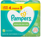 Lenços Umedecidos Pampers Aroma de Aloe Vera 192 Unidades na Amazon