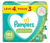Lenços Umedecidos Pampers Aroma de Aloe Vera 192 Unidades na Amazon