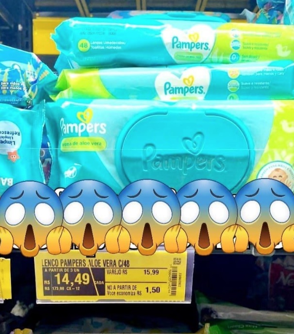 Lenços Umedecidos Pampers Aroma de Aloe Vera 48 Unidades na Amazon