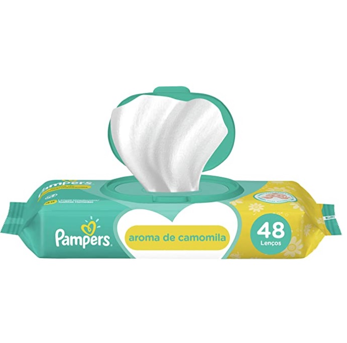 Lenços Umedecidos Pampers Aroma De Camomila 48 Unidades na Amazon