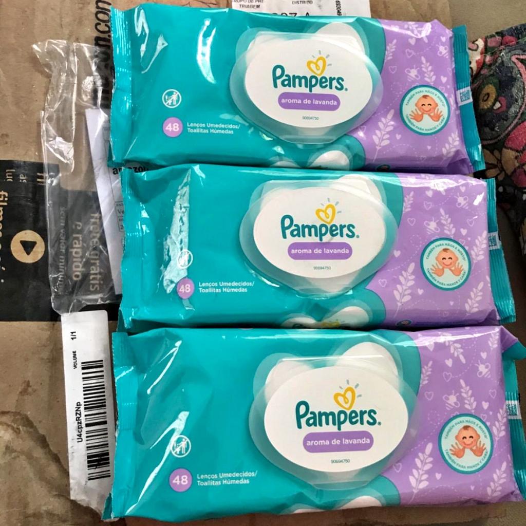 Lenços Umedecidos Pampers Aroma de Lavanda 48 Unidades na Amazon