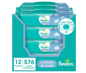 Lenços Umedecidos Pampers com tampa – Cuidado de Bebê – 576 unidades na Amazon