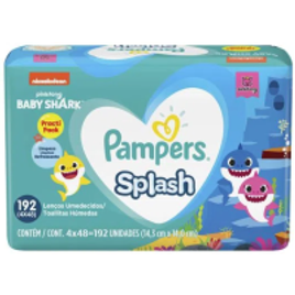Lenços Umedecidos Pampers Splashers Baby Shark 192 Unidades na Carrefour