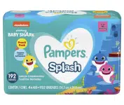 Lenços Umedecidos Pampers Splashers Baby Shark 192 Unidades na Amazon