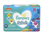 Lenços Umedecidos Pampers Splashers Baby Shark – 192 Unidades na Amazon