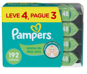 Lenços Umedecidos Pampers – Aroma De Aloe Vera – 192 Unidades na Amazon