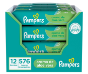 Lenços Umedecidos Pampers – Aroma de Aloe Vera – 576 Unidades na Amazon