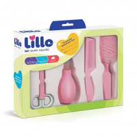 Lillo Kit De Higiene Para Recém Nascido Com Aspirador Nasal, Tesoura, Pente E Escova De Cabelo, Rosa na Amazon