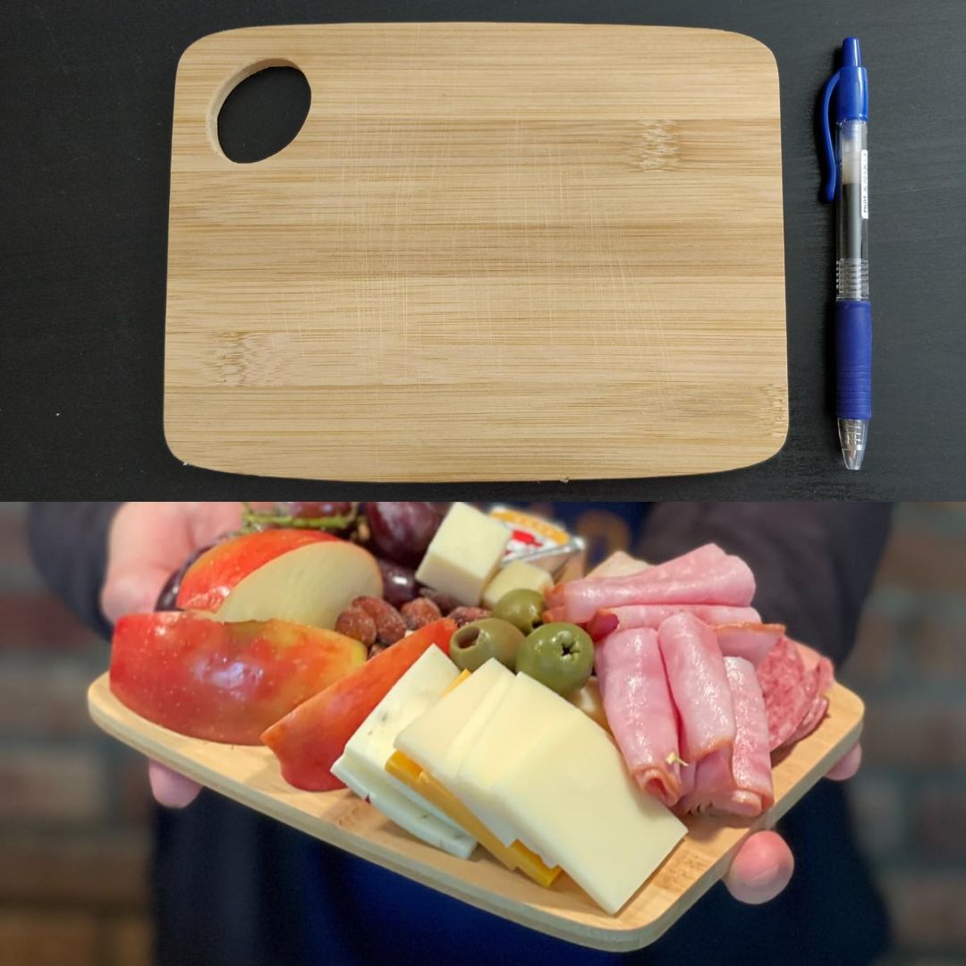 Lipper International Tábuas de corte finas de madeira de bambu para cozinha com orifício oval no canto, conjunto de 2 tábuas, 15 x 20 cm na Amazon