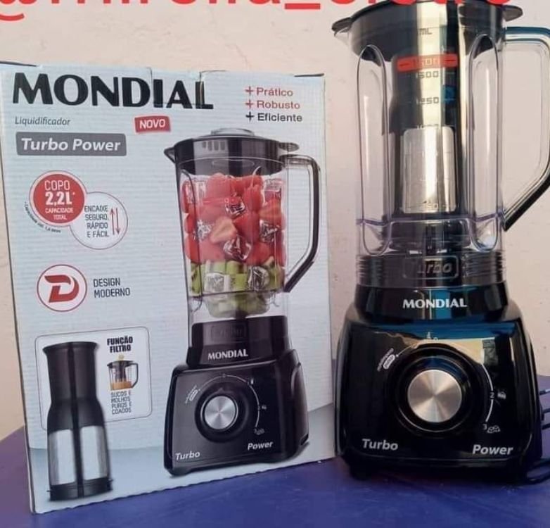 Liquidificador Mondial, Turbo Power 550W, 220V, Preto, 1,6L – L-99 FB na Amazon