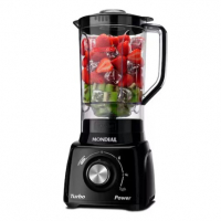 Liquidificador Mondial Turbo Power L-99 FB Copo San Cristal 3 Velocidades 550W Preto - 110V na Casas Bahia