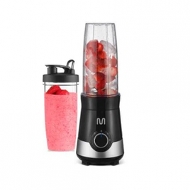 Liquidificador Shake 2 Copos 800ml, 3 Velocidades, 220v-300w Preto e Prata Multilaser - BE014 na Multi