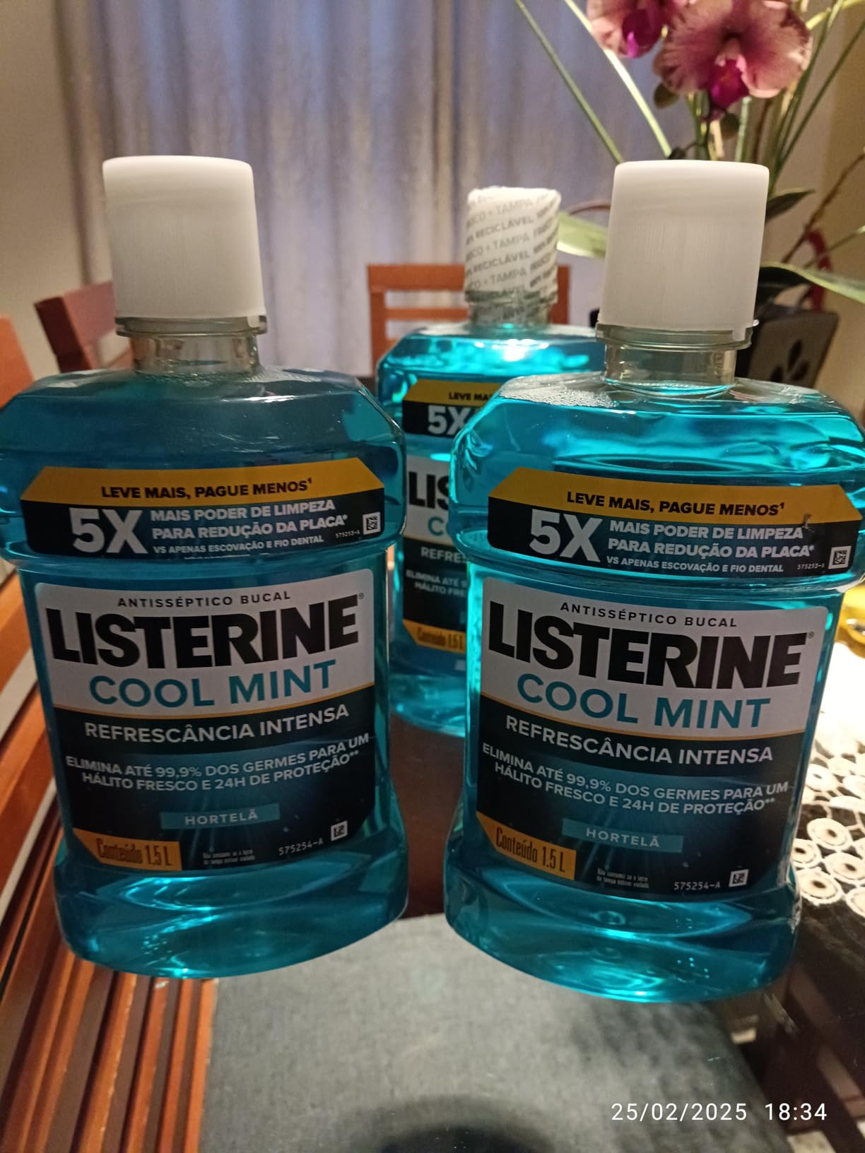 Listerine Cool Mint Enxaguante Bucal, 1,5L na Amazon