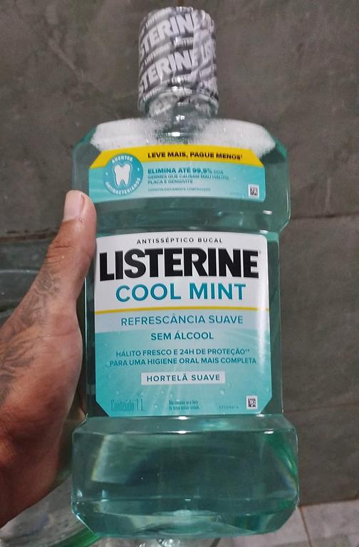 Listerine Cool Mint Enxaguante Bucal Sem Álcool, 1L na Amazon