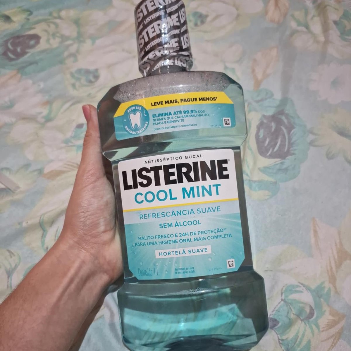 Listerine Cool Mint Enxaguante Bucal Sem Álcool, 1L na Amazon