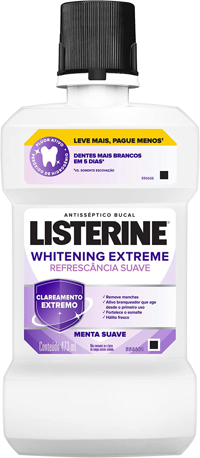 Listerine Enxaguatório Bucal Whitening Extreme – 473ml na Amazon
