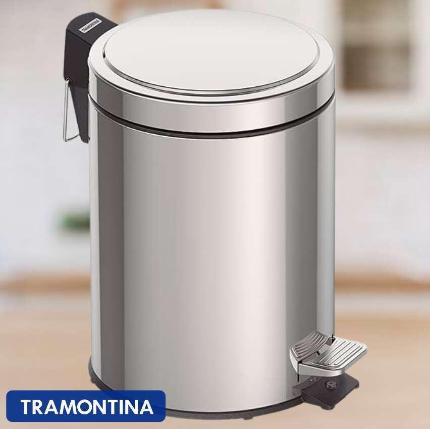 Lixeira com Pedal em Aço Inox Acabamento Tramontina Inox 5Litros na Amazon