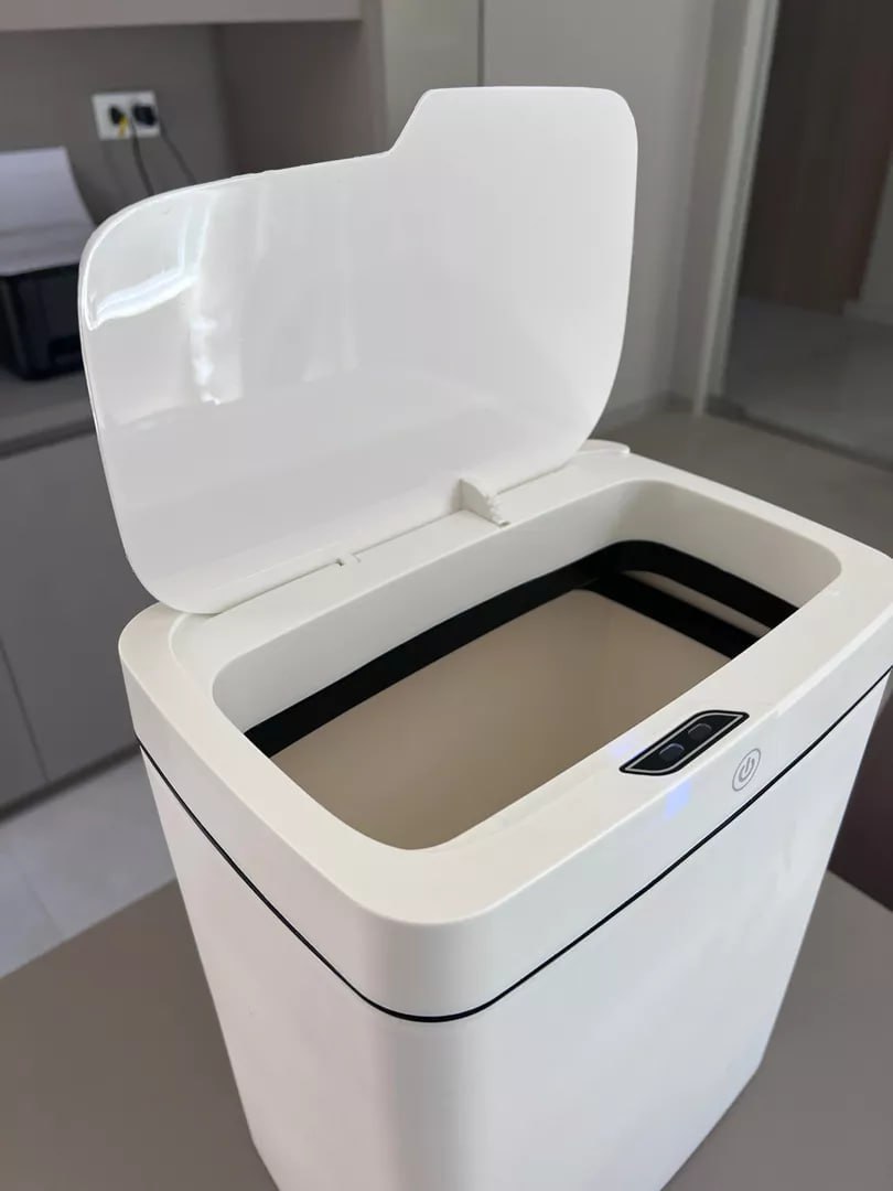 Lixeira com Sensor Automático Inteligente Abre Fácil em Toque Cesto Lixo Casa Quarto Banheiro Cozinha Escritório na Shopee