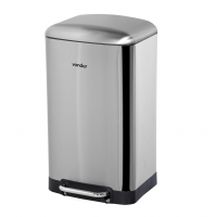 Lixeira Retangular, 30 Litros, Inox, Cinza, Vonder na Amazon