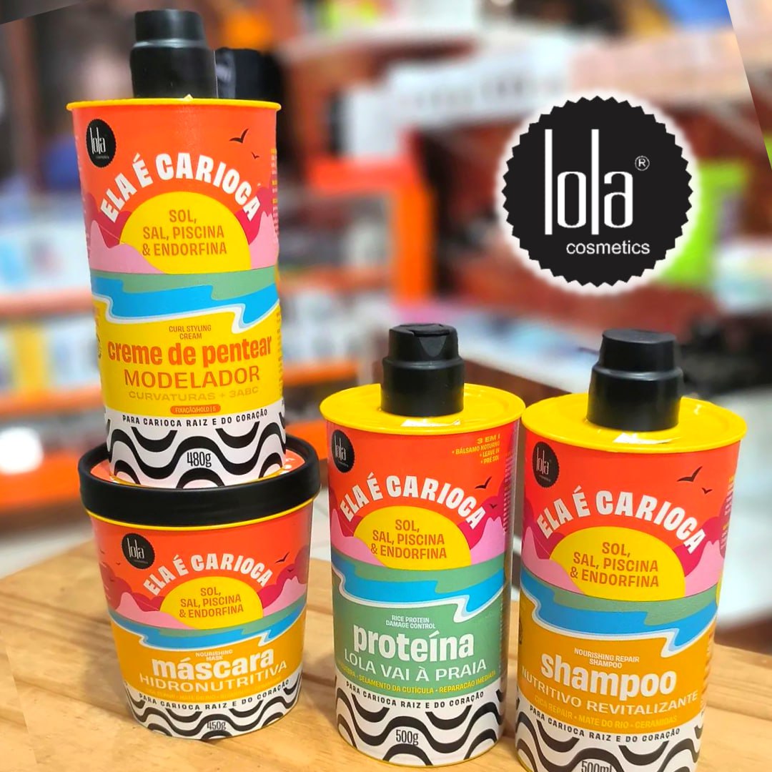 Lola Cosmetics Ela é Carioca Sol, Sal, Piscina & Endorfina (Shampoo, Condicionador, Proteína, Máscara) na Amazon