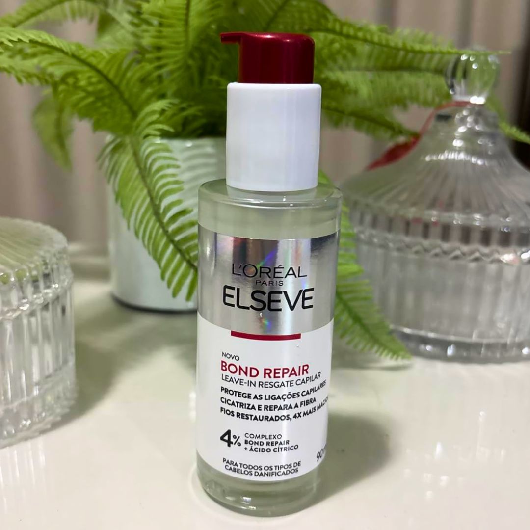 L’Oréal Paris Elseve Bond Repair Leave-In Finalizador Resgate Capilar com Ácido Cítrico e Glicina, Proteção Térmica 230°C, Controla Frizz e Reconstrói Ligações, 90ml na Amazon