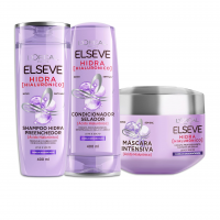 L'Oréal Paris Elseve Hidra Hialurônico Kit - Shampoo 400ml + Condicionador 400ml + Creme De Tratamento 300G na Amazon