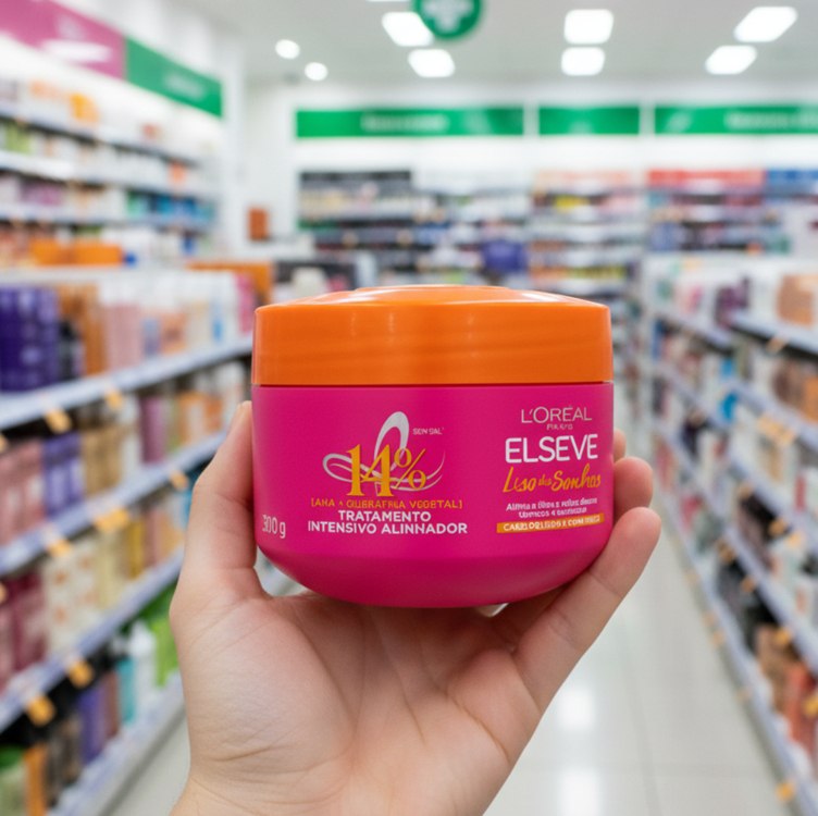 L’Oréal Paris Elseve Liso dos Sonhos Creme de Tratamento com Queratina Vegetal e AHA, 300g na Amazon